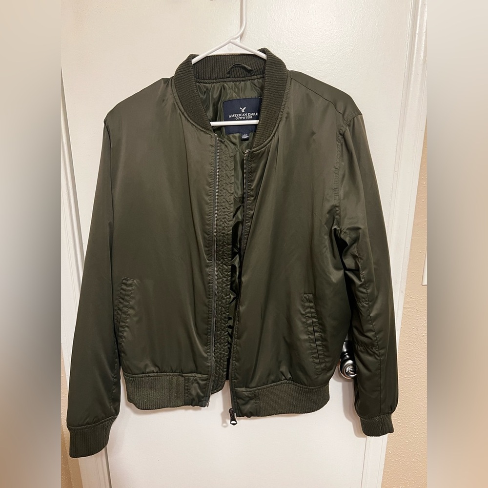 American Eagle Khaki Green Quilted Jacket